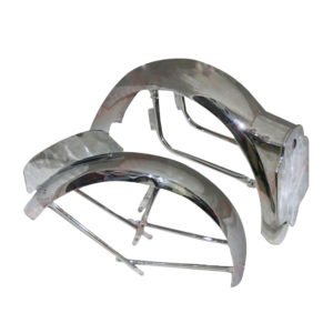 New Bsa Goldstar Chrome Plated Mudguard Set Complete Fitting Plus Number Plates