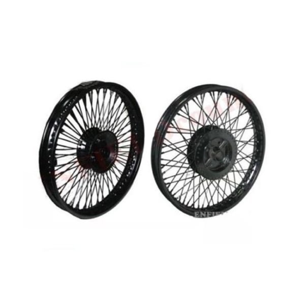 80 Spoke Front Rear Disc Brake Black Steel Wheel Rim Wm2 19″ Royal