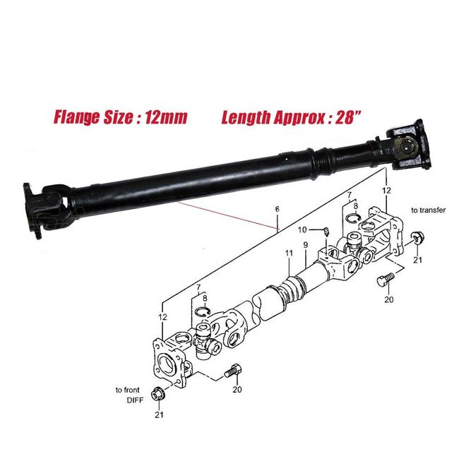 Suzuki Samurai Jimny SJ410 Gypsy Front Driveshaft Propeller Drive Shaft ...